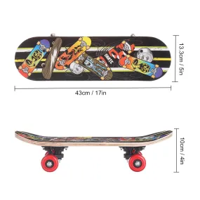 17inch 7-layer Children Skateboard Chinese Maple Decoration Boards Light Wooden Double Rocker Skatebooards