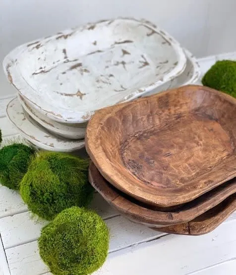 19" Medium Carved Dough Bowl