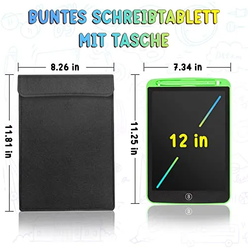 2 Pack LCD Writing Tablet for Kids Doodle Board 12-Inch with 2 Bag, Electronic Drawing Tablet Drawing Pad, LEYAOYAO Drawing Board Learning Educational Toddler Toy - Gift for 3-6 Years Old Boy Girl