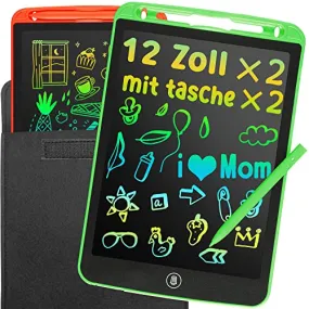 2 Pack LCD Writing Tablet for Kids Doodle Board 12-Inch with 2 Bag, Electronic Drawing Tablet Drawing Pad, LEYAOYAO Drawing Board Learning Educational Toddler Toy - Gift for 3-6 Years Old Boy Girl