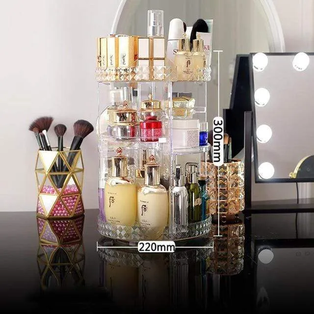 360° Rotating Cosmetic Organizer Rack