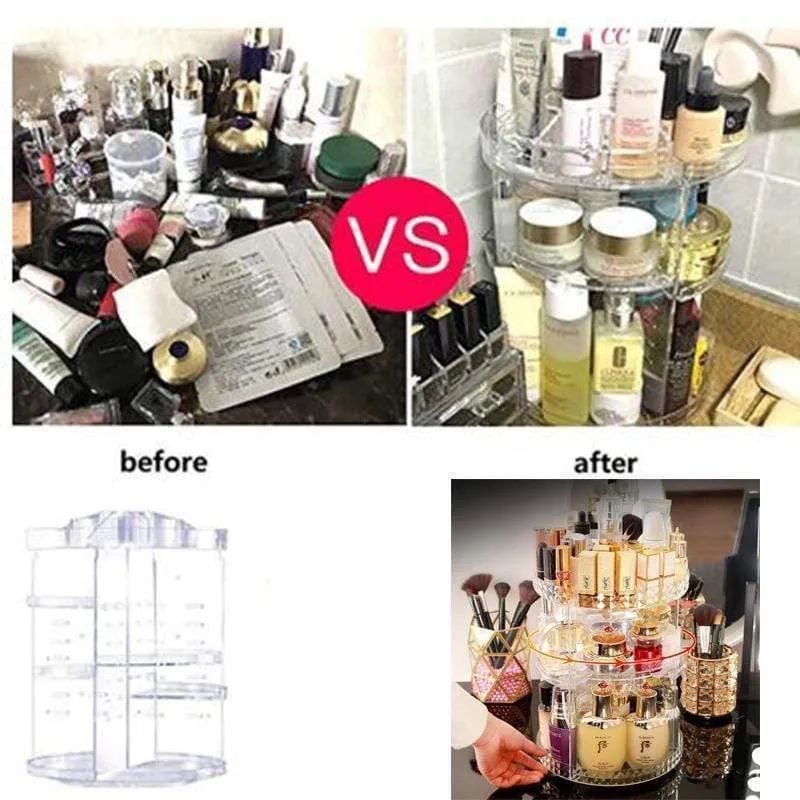 360° Rotating Cosmetic Organizer Rack