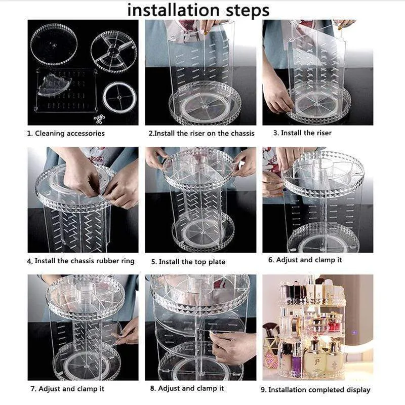 360° Rotating Cosmetic Organizer Rack