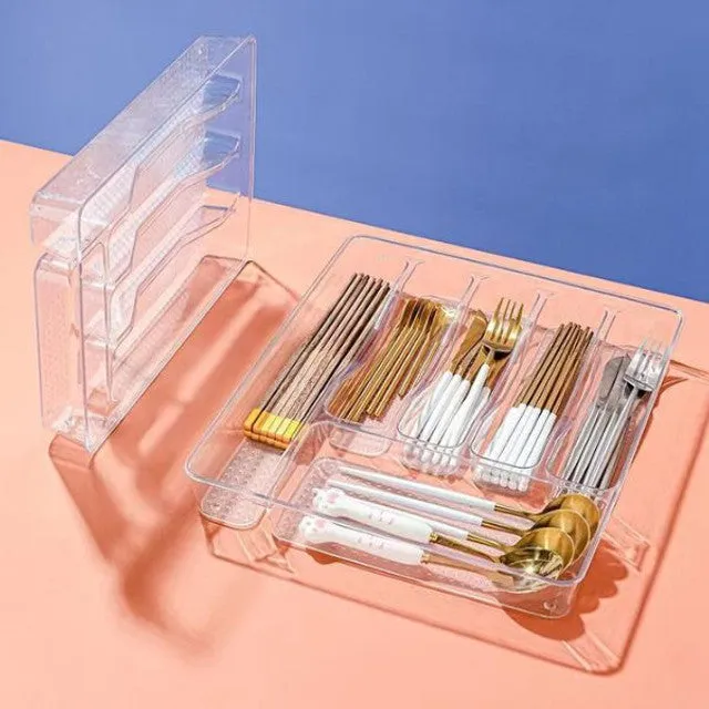 37X4.5X31Cm Acrylic Cutlery Organizer