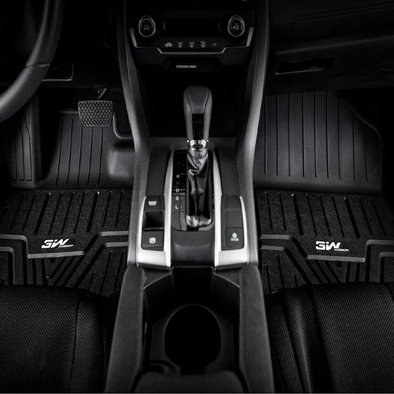 3W Honda Accord 2018-2022 Hatchback Coupe Sedan (Include Hybrid Model) Custom Floor Mats TPE Material & All-Weather Protection