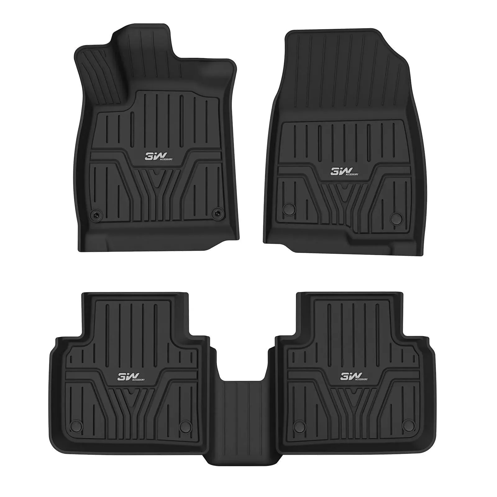 3W Honda Accord 2018-2022 Hatchback Coupe Sedan (Include Hybrid Model) Custom Floor Mats TPE Material & All-Weather Protection