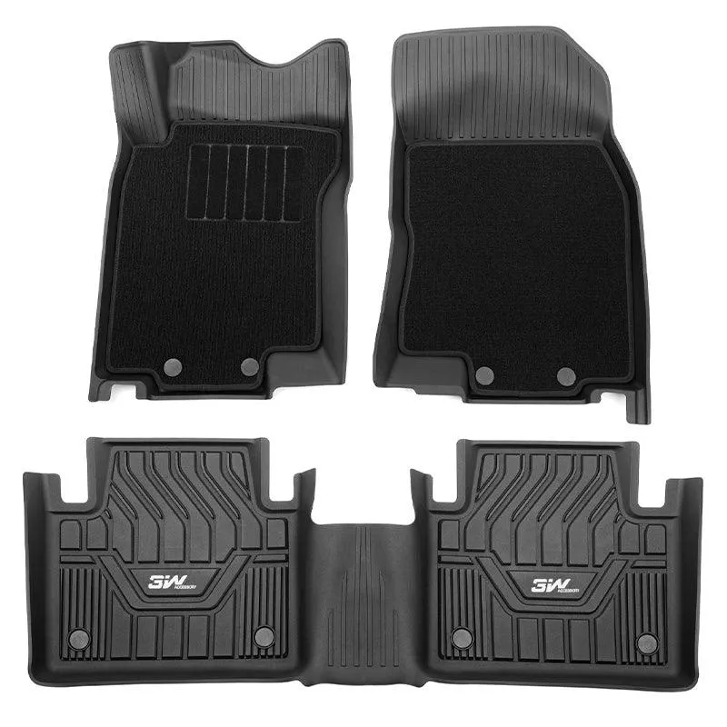 3W Honda Accord 2018-2022 Hatchback Coupe Sedan (Include Hybrid Model) Custom Floor Mats TPE Material & All-Weather Protection