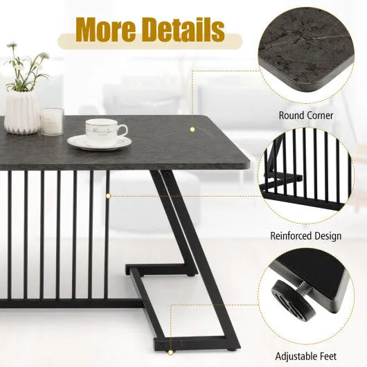 48 Inch Modern Style Coffee Table with Spacious Tabletop for Living Room-Black
