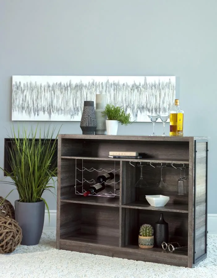 5-shelf Bar Unit Aged Oak