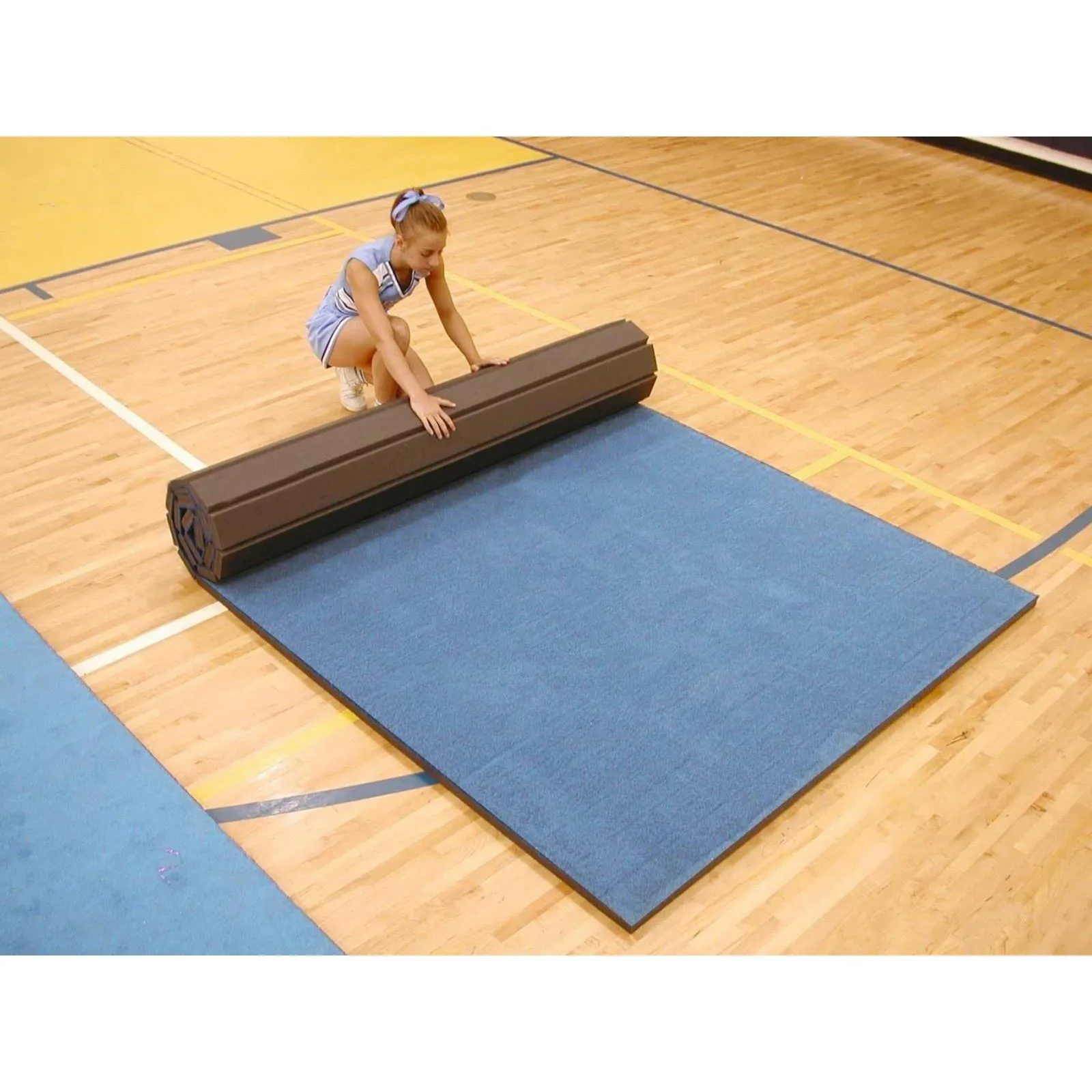 6 metre Cannons UK Rollaway Gymnastics Wrestling Martial Arts Mat Carpet Top Blue or Black