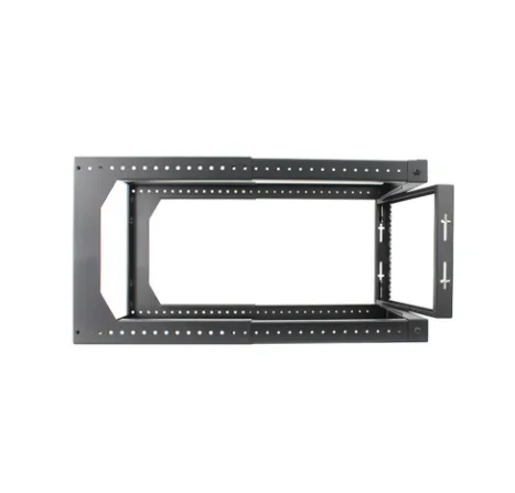 8U Wall Mount Open Frame Rack with Adjustable and Front Swing Out Features