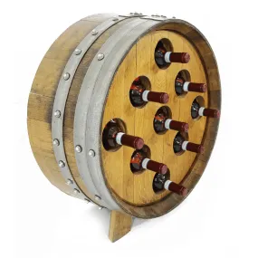9-Bottle Wine Barrel Display