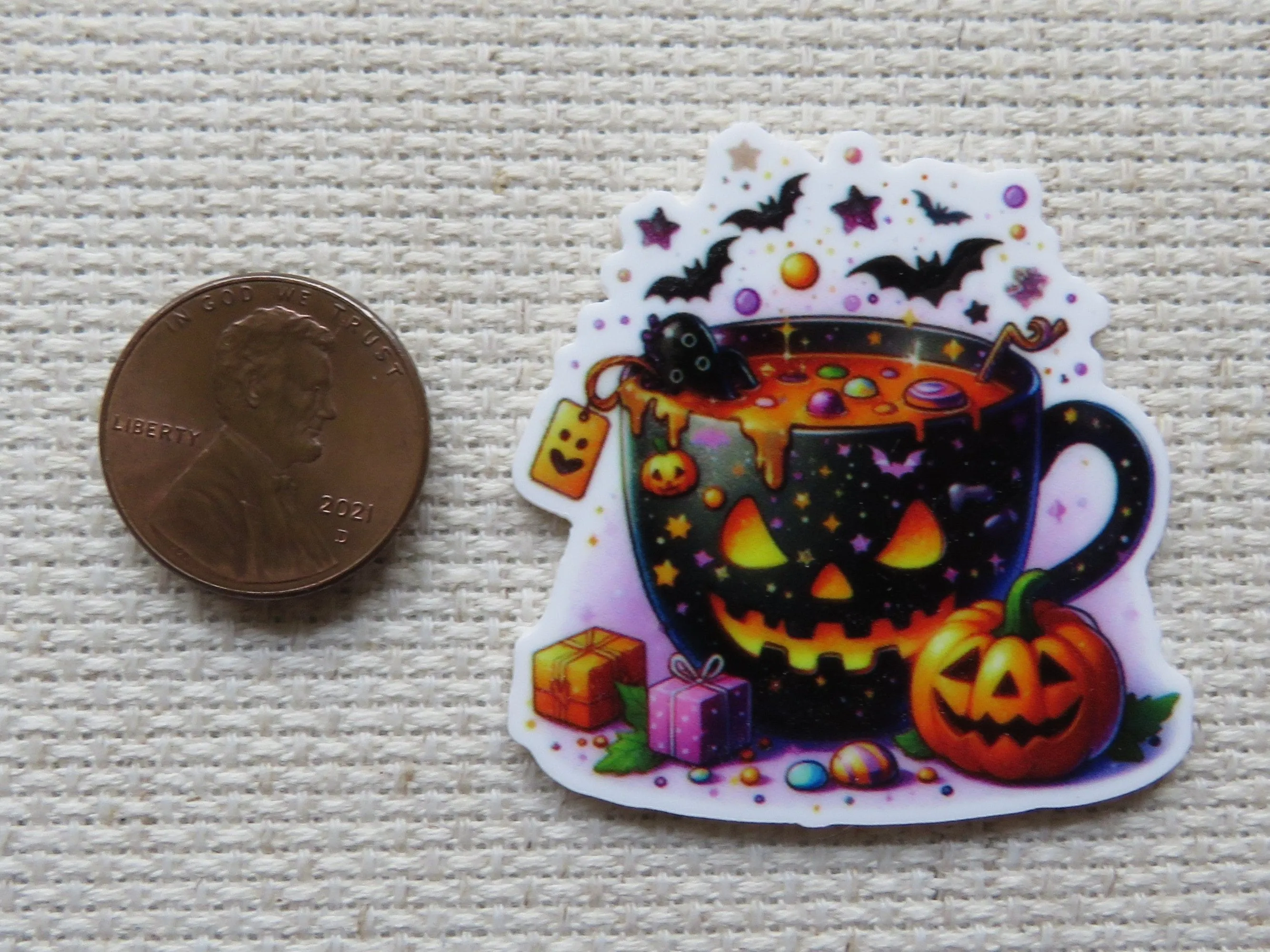 A Cup of Halloween Cheer Needle Minder, Cover Minder, Magnet