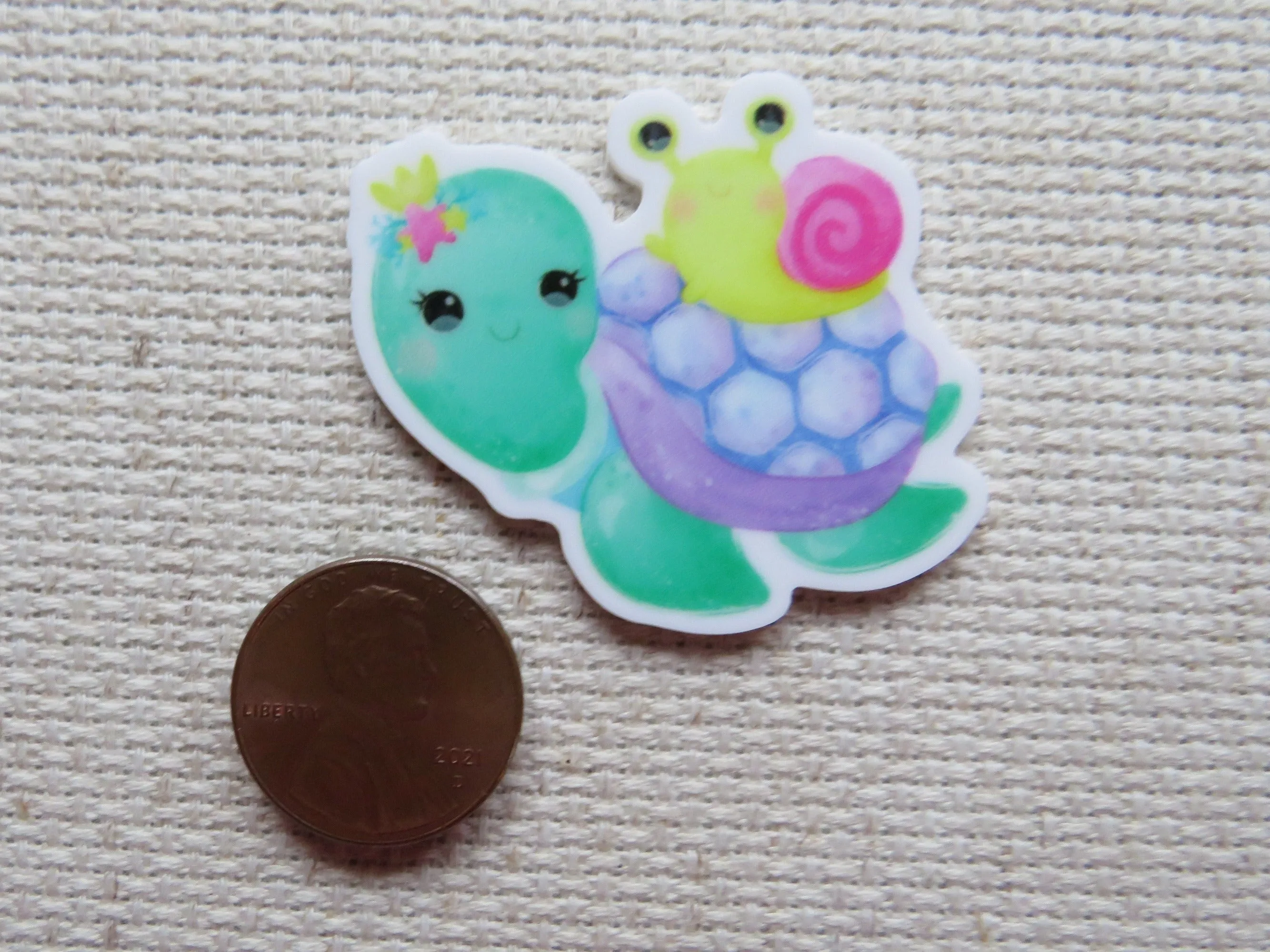 A Turtle and A Snail Needle Minder, Cover Minder, Magnet