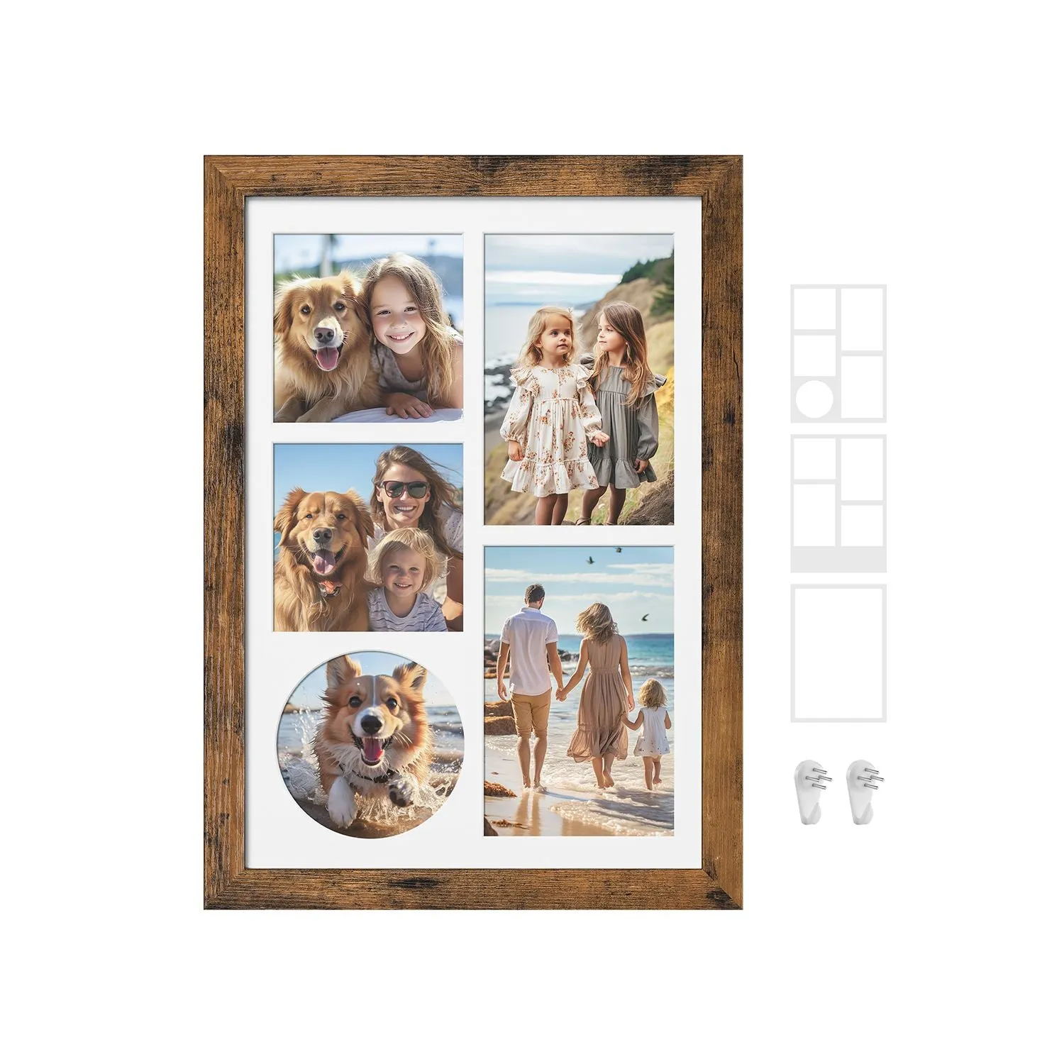 A4 Picture Frame with Mats for Wall Decor