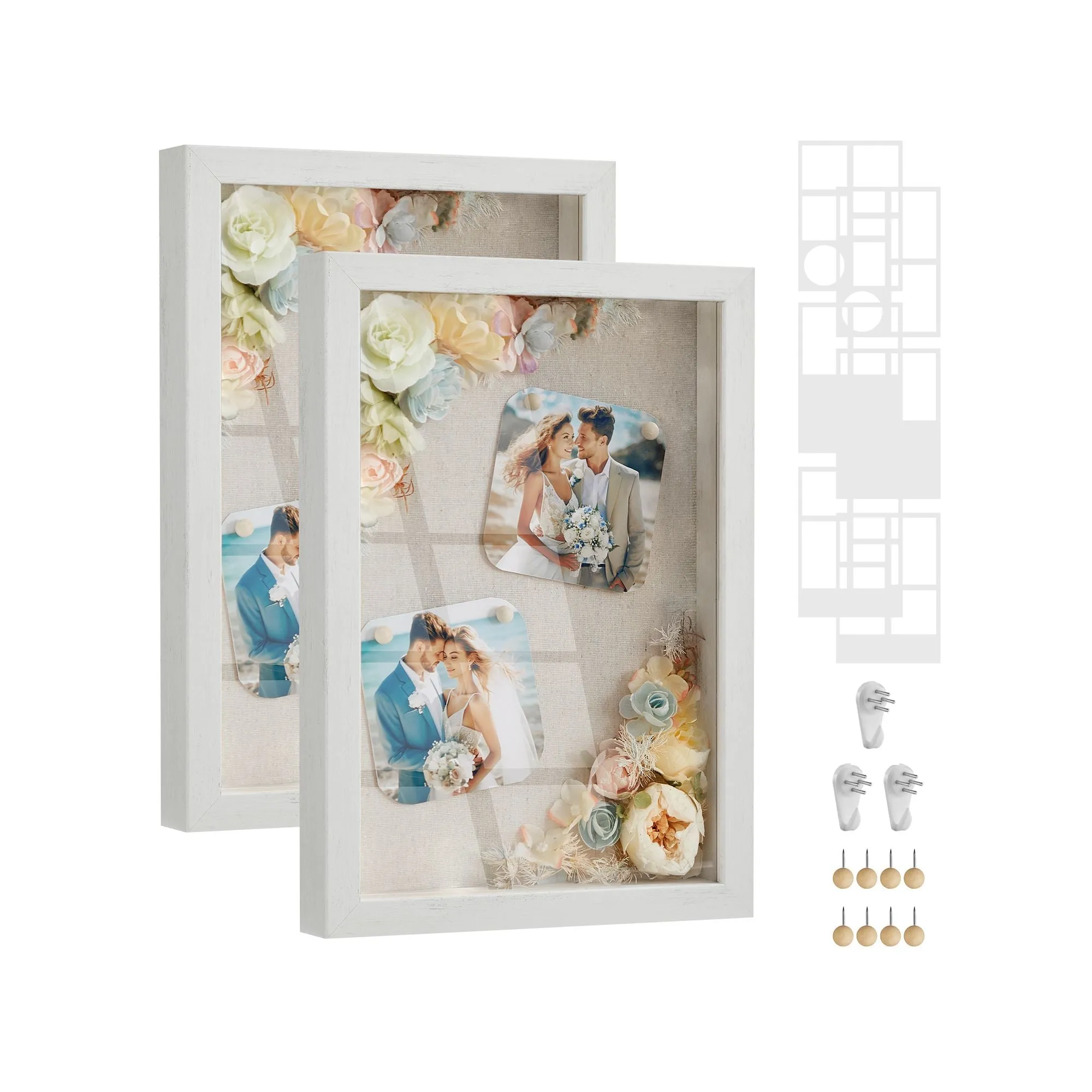 A4 Shadow Box Frame with Wood Push Pins