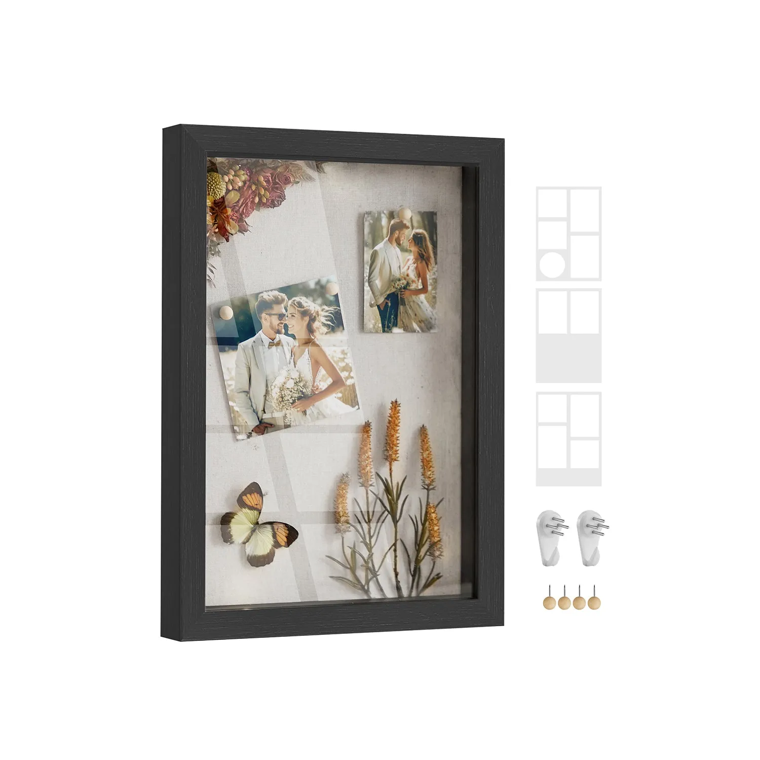 A4 Shadow Box Frame with Wood Push Pins