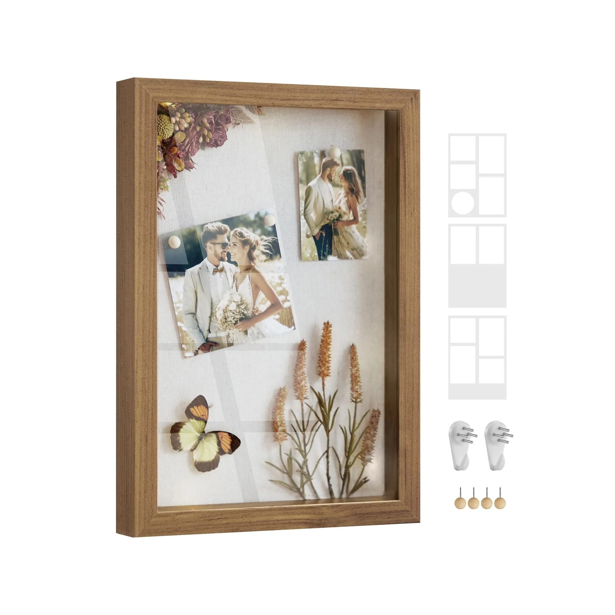 A4 Shadow Box Frame with Wood Push Pins