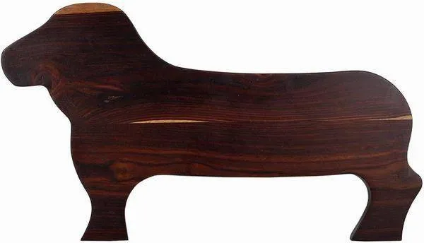 Acacia Hardwood Dog Shape Cutting Board - Serving Tray 2pc