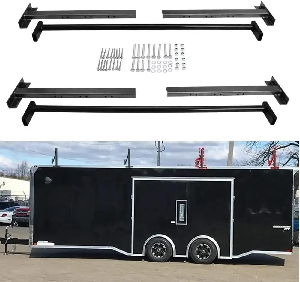 Adjustable Roof Ladder Racks Fit for 4"-7" Wide Enclosed Trailers Cargo Vans Trucks