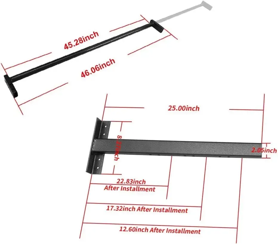 Adjustable Roof Ladder Racks Fit for 4"-7" Wide Enclosed Trailers Cargo Vans Trucks