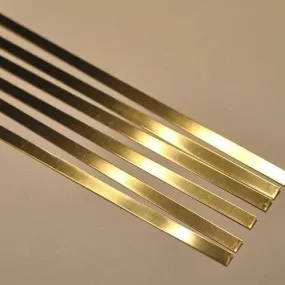 Ali Emporio 0.5 Inch X 8 Feet Length Golden Chrome Stainless Steel Mirror Strip PVD Coated for Decoration, Furniture, Highlighters, Multiple Uses Strip Pack of 1