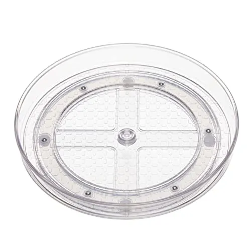 Amazon Basics Clear Lazy Susan Turntable Organizer, 9-Inch, 2-Pack
