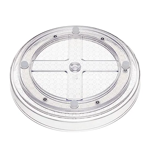 Amazon Basics Clear Lazy Susan Turntable Organizer, 9-Inch, 2-Pack