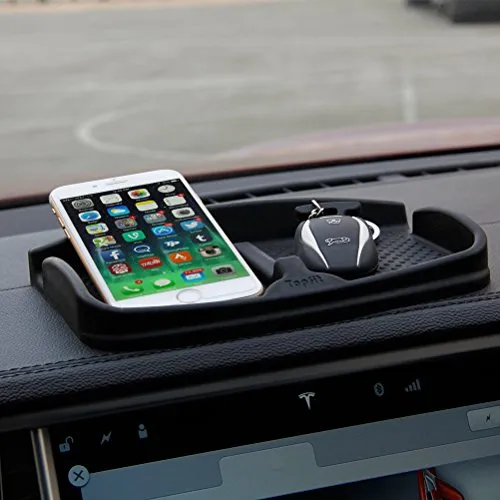 Anti-Slip Car Dash Grip Pad for Cell Phone, Keychains, Sun Glasses,Stand for Navigation Cell Phone (Black)