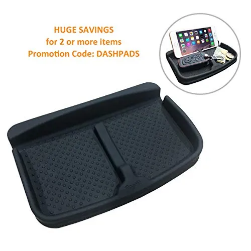 Anti-Slip Car Dash Grip Pad for Cell Phone, Keychains, Sun Glasses,Stand for Navigation Cell Phone (Black)