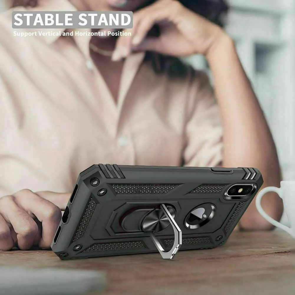 Apple iPhone 14 Magnetic Ring Case Rugged Shockproof kickstand Heavy Duty Protective Back Cover