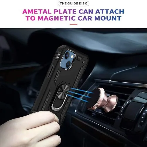 Apple iPhone 14 Magnetic Ring Case Rugged Shockproof kickstand Heavy Duty Protective Back Cover