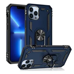 Apple iPhone 14 Pro Magnetic Ring Rugged Shockproof Case Heavy Duty Protective Back Cover (Blue)