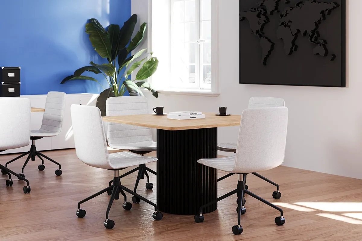 Baobab Circular Base Boardroom Rectangle Table - Rounded Corners  [1100L x 1100W with Rounded Corners]