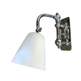 Bath Wall Sconces, Contemporary, Chrome, Milk Glass
