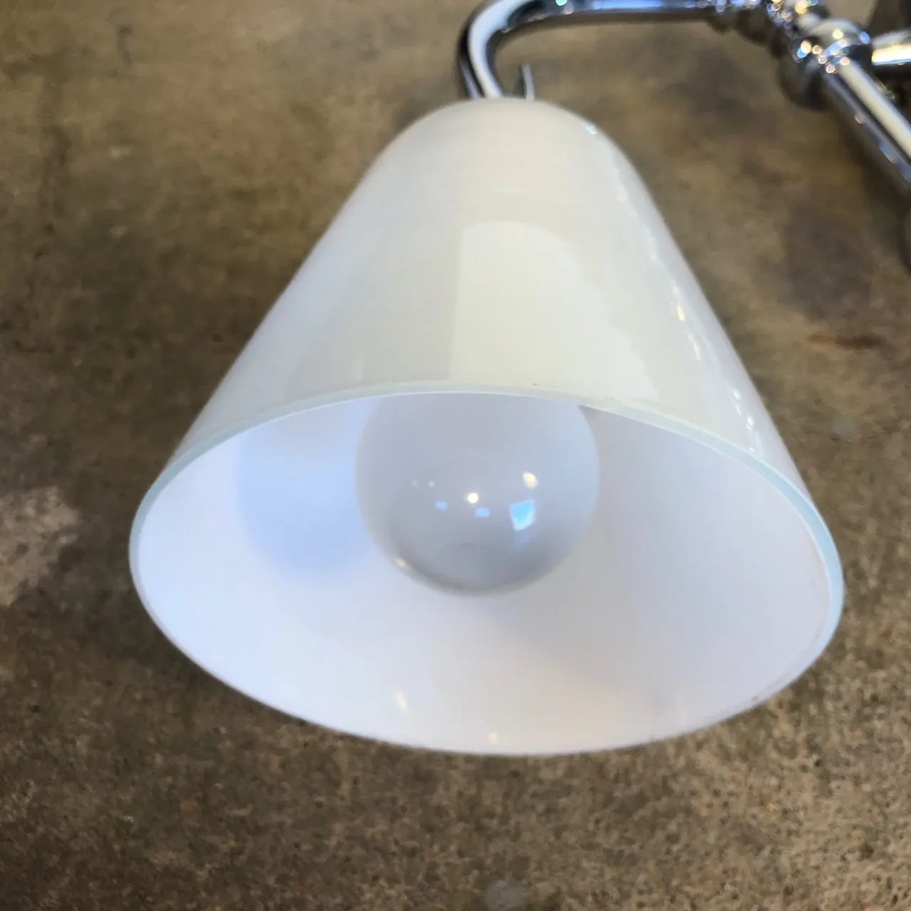 Bath Wall Sconces, Contemporary, Chrome, Milk Glass