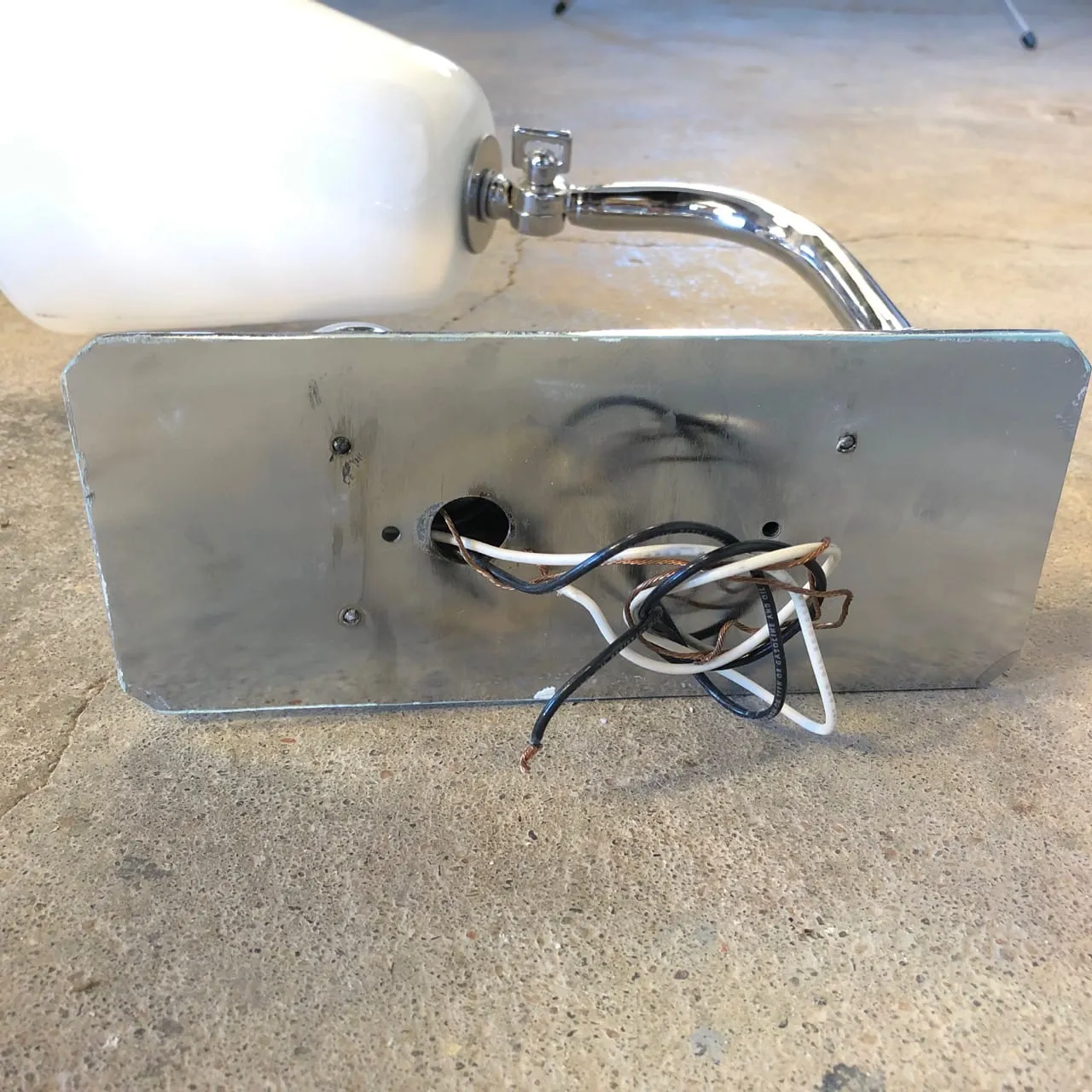 Bath Wall Sconces, Contemporary, Chrome, Milk Glass