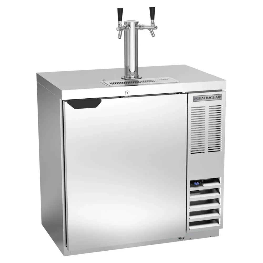 Beverage-Air DD36HC-1-S Double Tap Kegerator Beer Dispenser - Stainless Steel, (1) 1/2 Keg Capacity