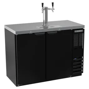 Beverage-Air DD48HC-1-B-ALT Double Tap Kegerator Beer Dispenser with Left Side Compressor - Black, 2 (1/2) Keg Capacity