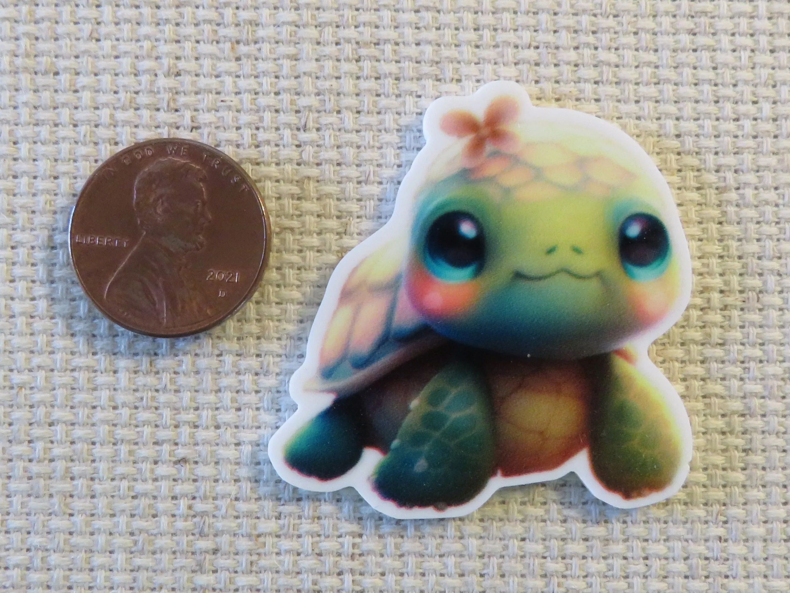 Big Eyed Turtle Needle Minder, Cover Minder, Magnet