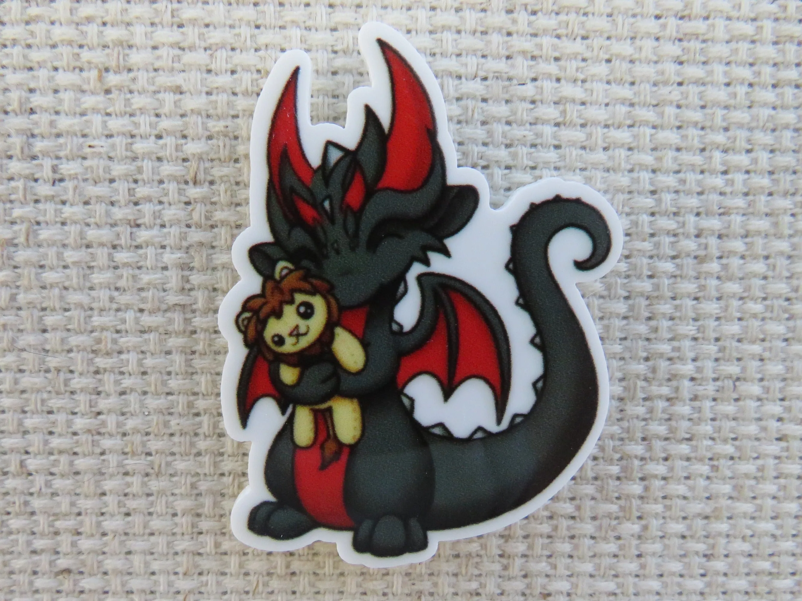 Black Dragon with Red Wings Needle Minder, Cover Minder, Magnet