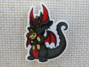 Black Dragon with Red Wings Needle Minder, Cover Minder, Magnet