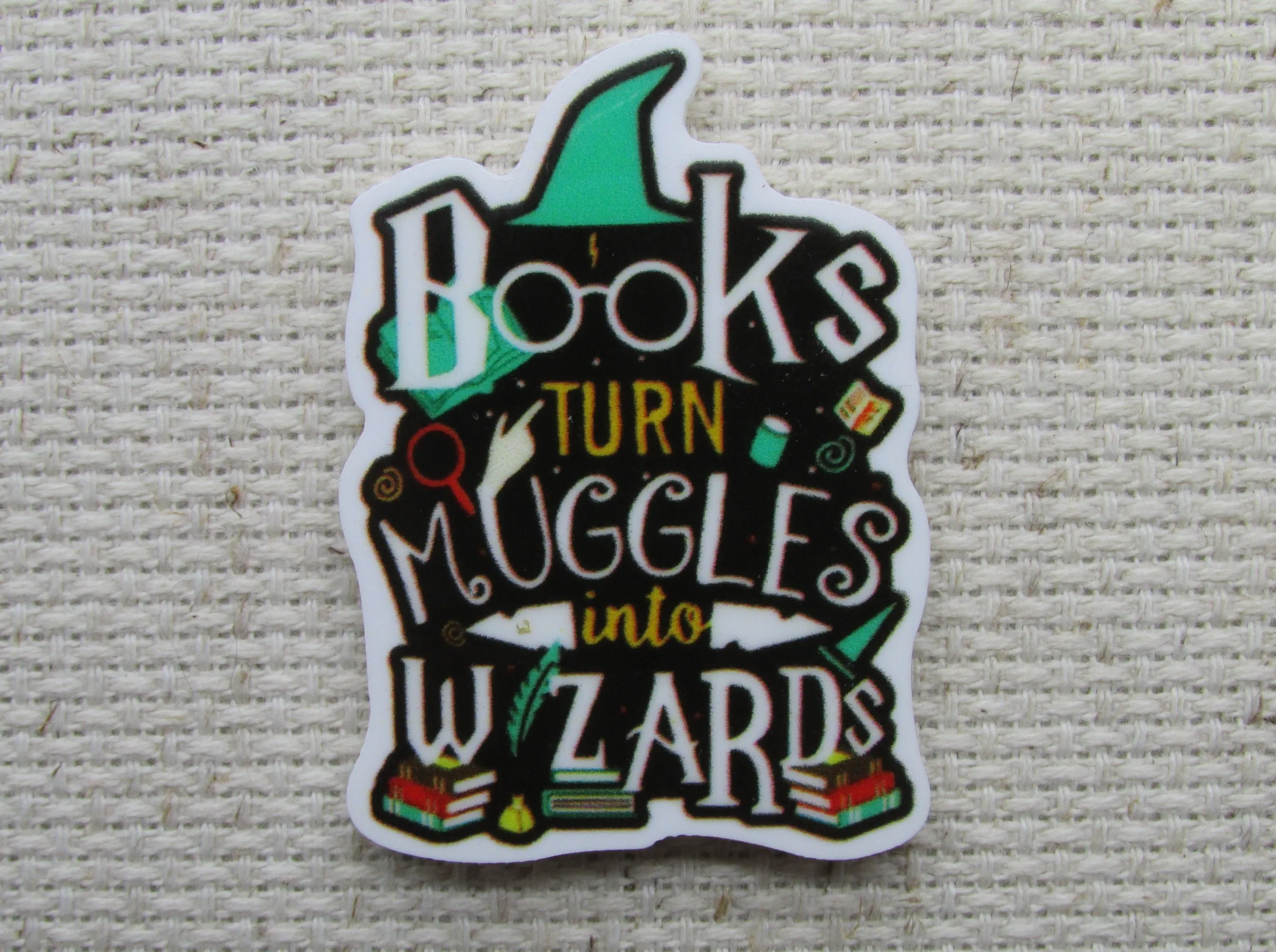 Books Turn Muggles Into Wizards Needle Minder, Cover Minder, Magnet
