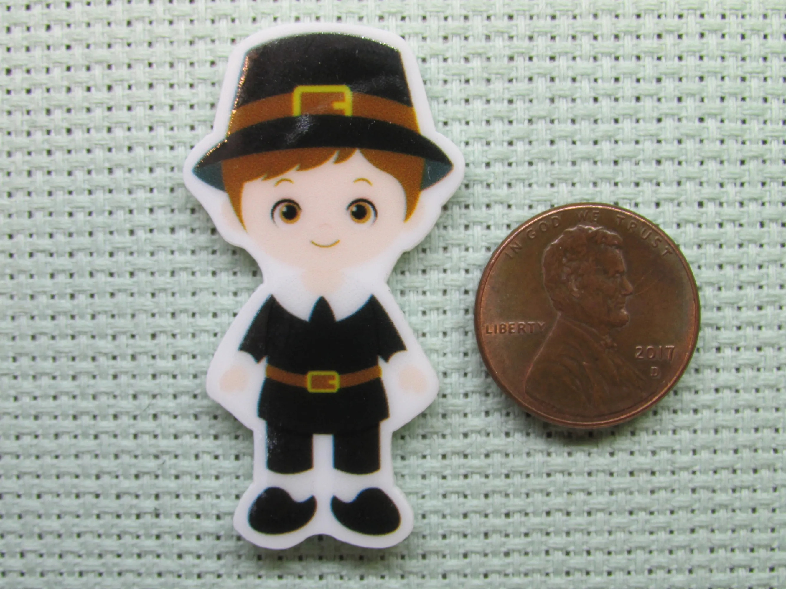 Boy or Girl Pilgrim Needle Minder, Cover Minder, Magnet