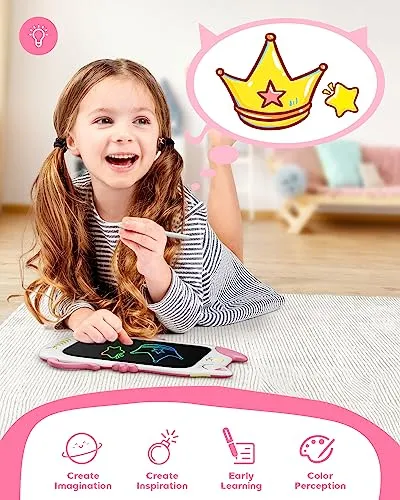 Bravokids Toys for Girls Age 3-7, LCD Writing Tablet for Kids, Drawing Tablet for Toddler Gifts, Erasable Drawing Tablet Doodle Board, Birthday Christmas Gifts