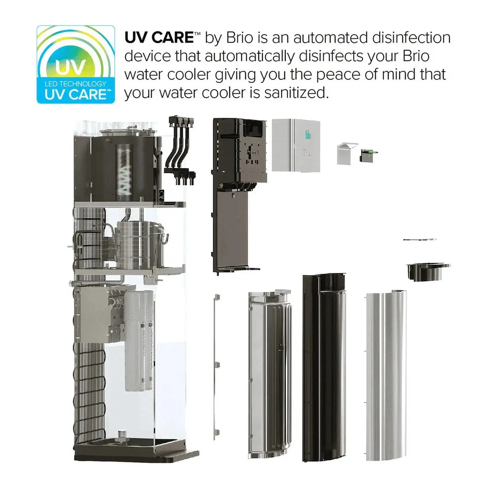 Brio 3-Stage Filtration Water Dispenser Tri-Temp Digital, Connects to Your Water Line, Height 41.05"