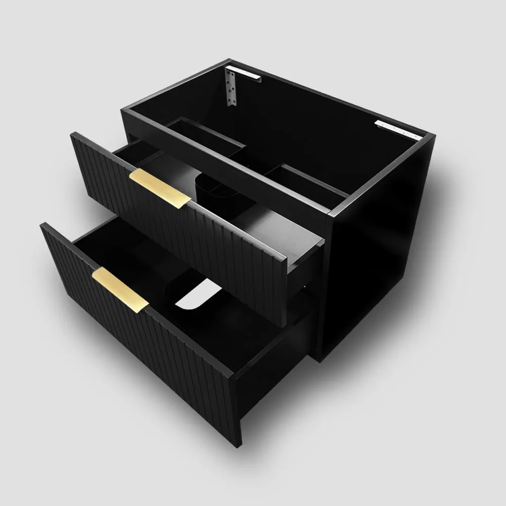 Bronte 750mm Wall Hung Bathroom Vanity - Matte Black