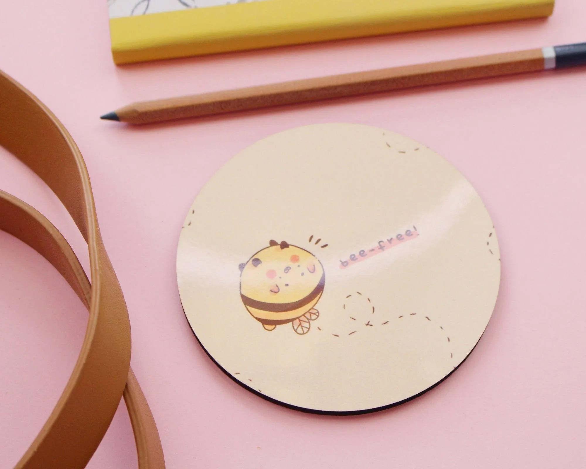 Bumblebutt Bee Coaster | Bee Free Kawaii Honey Bee Table Mat | Cute Adorable Bee Decor