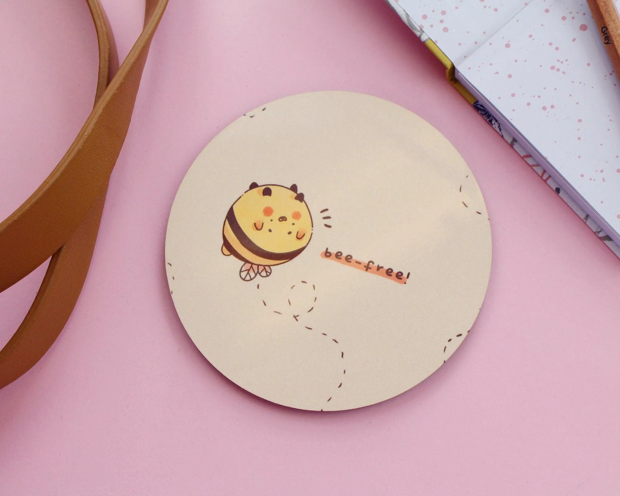 Bumblebutt Bee Coaster | Bee Free Kawaii Honey Bee Table Mat | Cute Adorable Bee Decor