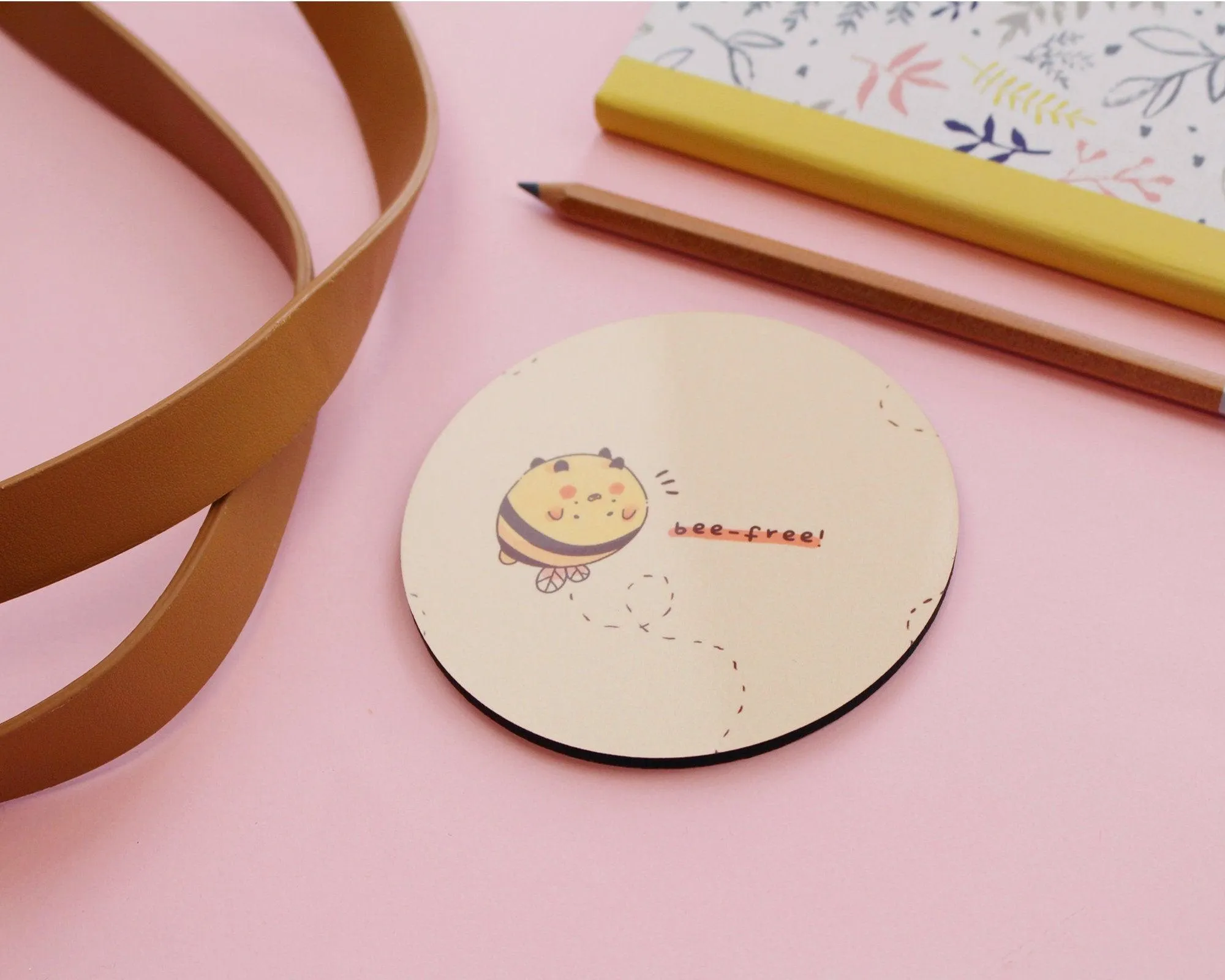 Bumblebutt Bee Coaster | Bee Free Kawaii Honey Bee Table Mat | Cute Adorable Bee Decor